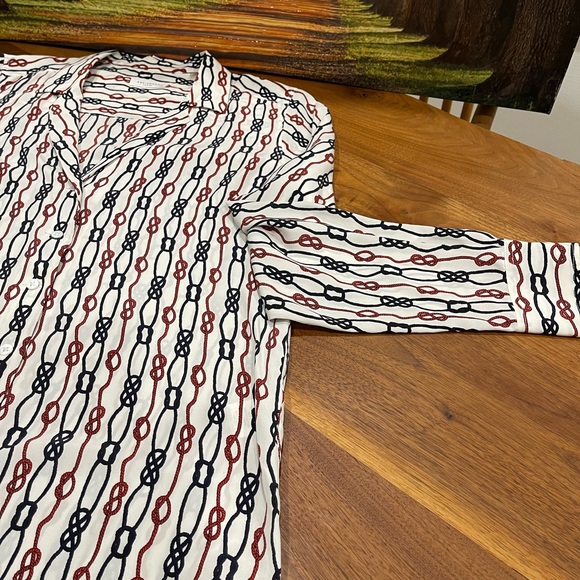 Equipment Silk Femme Chain Pattern Blouse - Picture 4 of 8